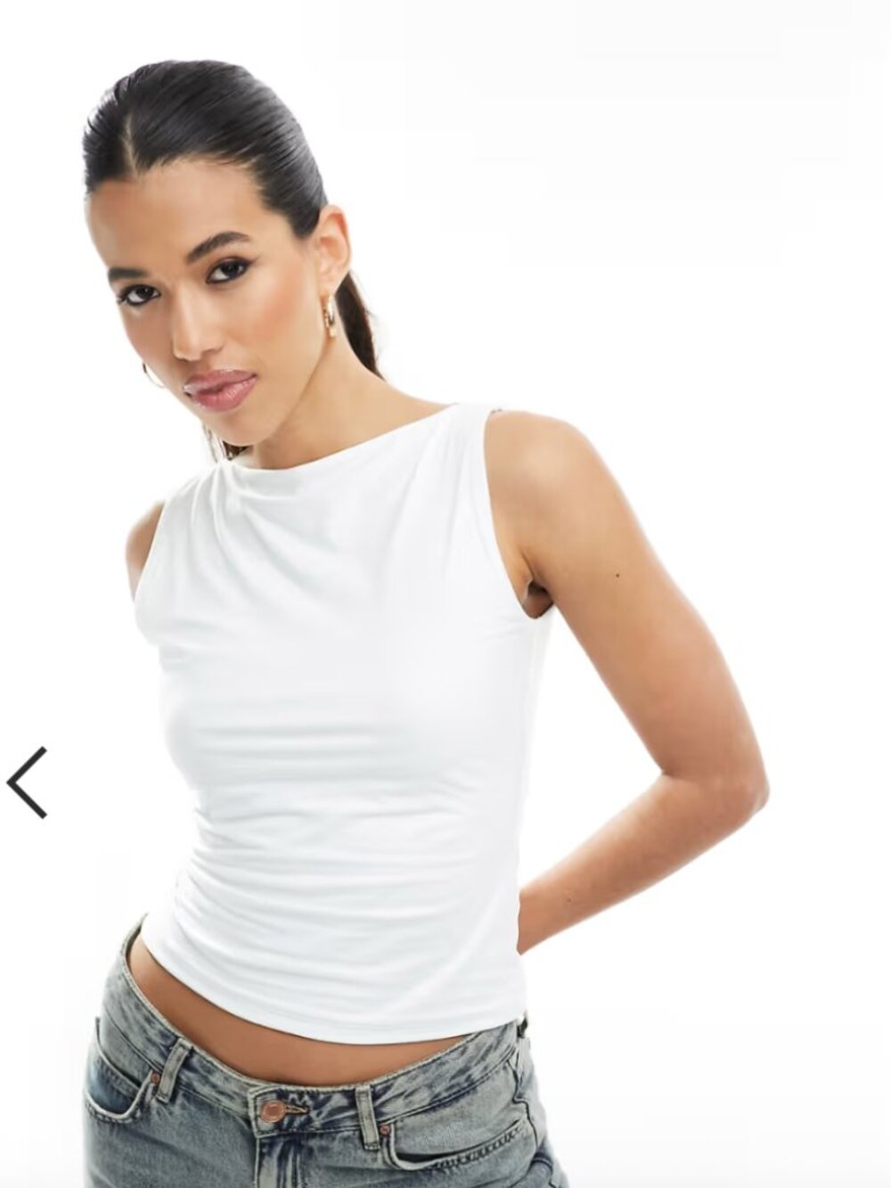 Abercrombie Seamless Boatneck White Top